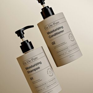 Wig shampoo and conditioner bottles